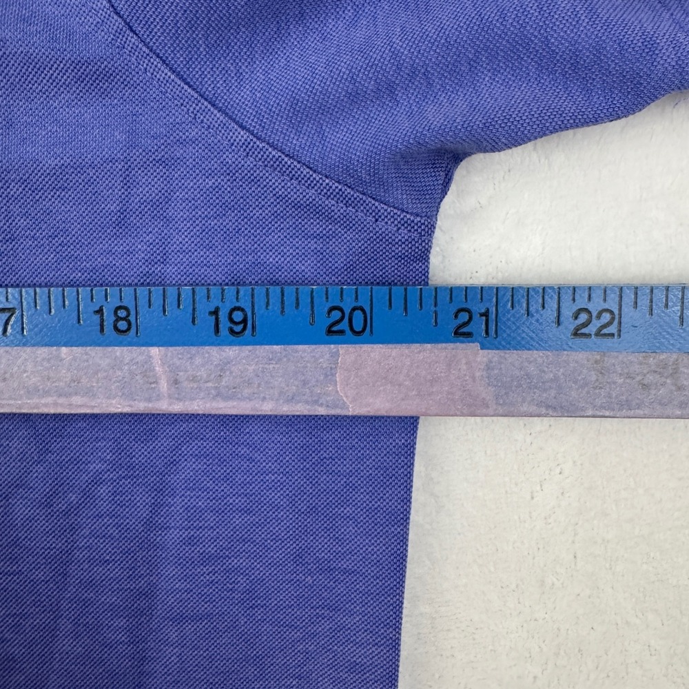 Greyson Mens S Short Sleeve Wolf Logo Pique Polo Shirt Purple Blue Heather Golf - Picture 6 of 7